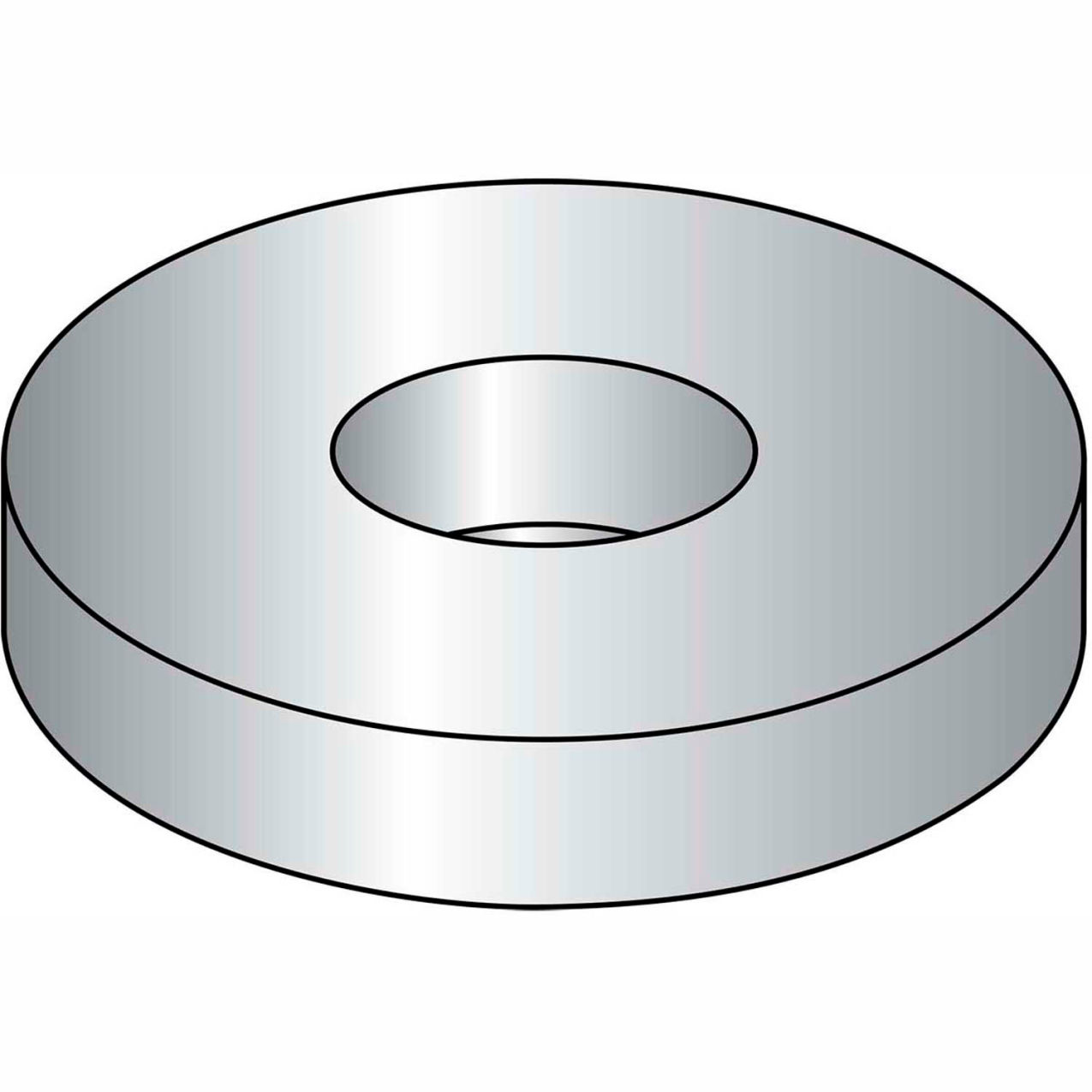 Flat Washer - 1/2" - 18-8 Stainless Steel - Pkg of 100