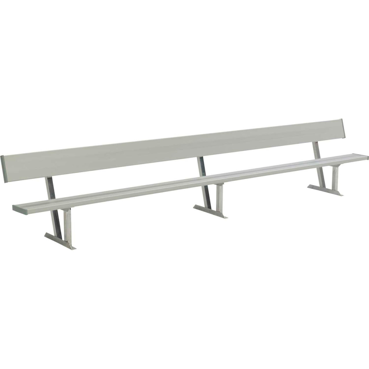 21' Aluminum Team Bench with Back, Surface Mount or Portable