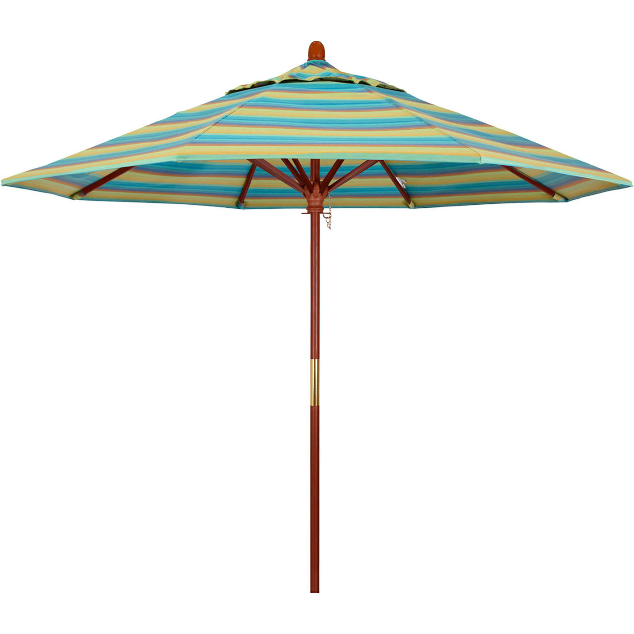 9' Patio Umbrella, Hardwood Pole, Sunbrella Fabric, Astoria Lagoon