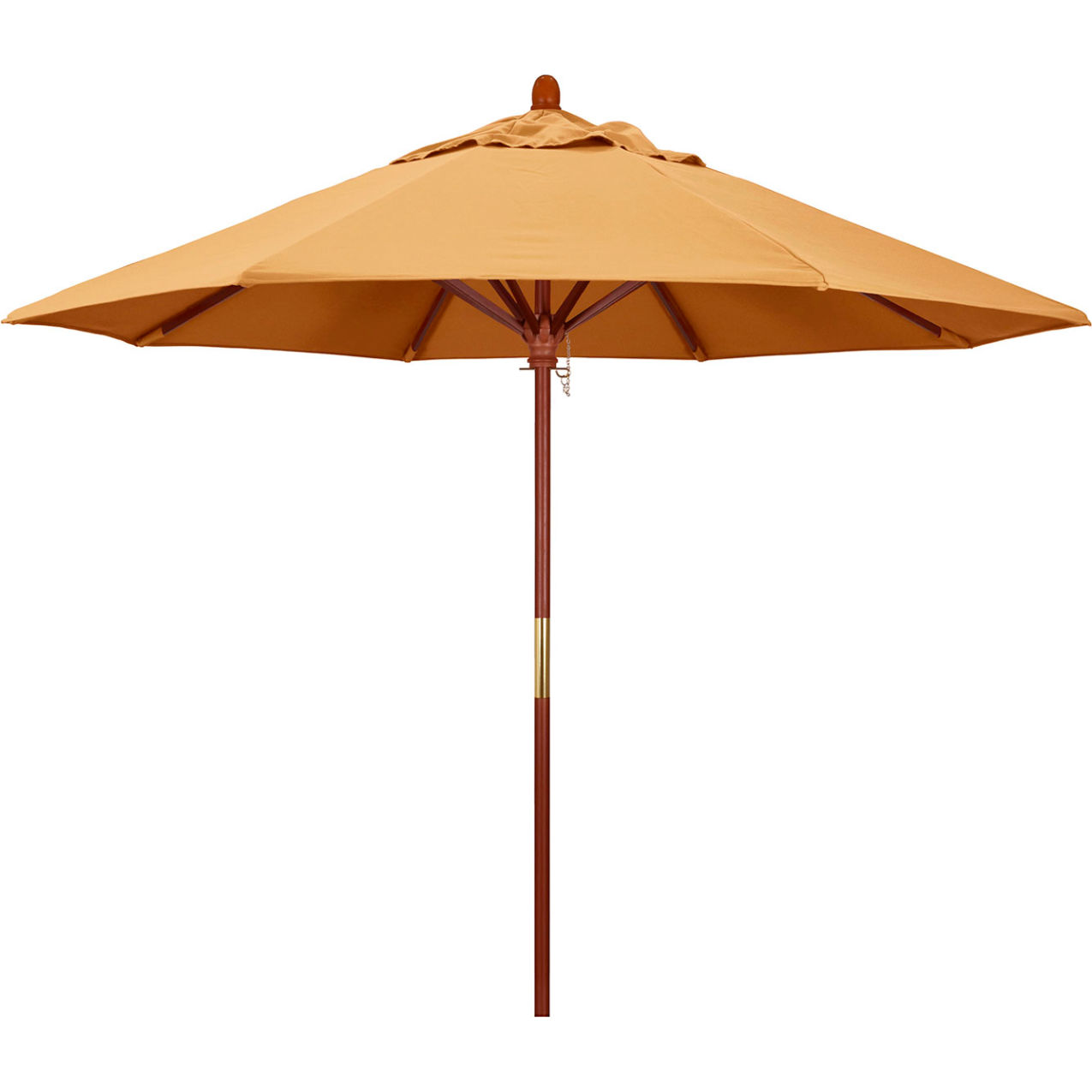 9' Patio Umbrella, Hardwood Pole, Sunbrella Fabric, Wheat Color