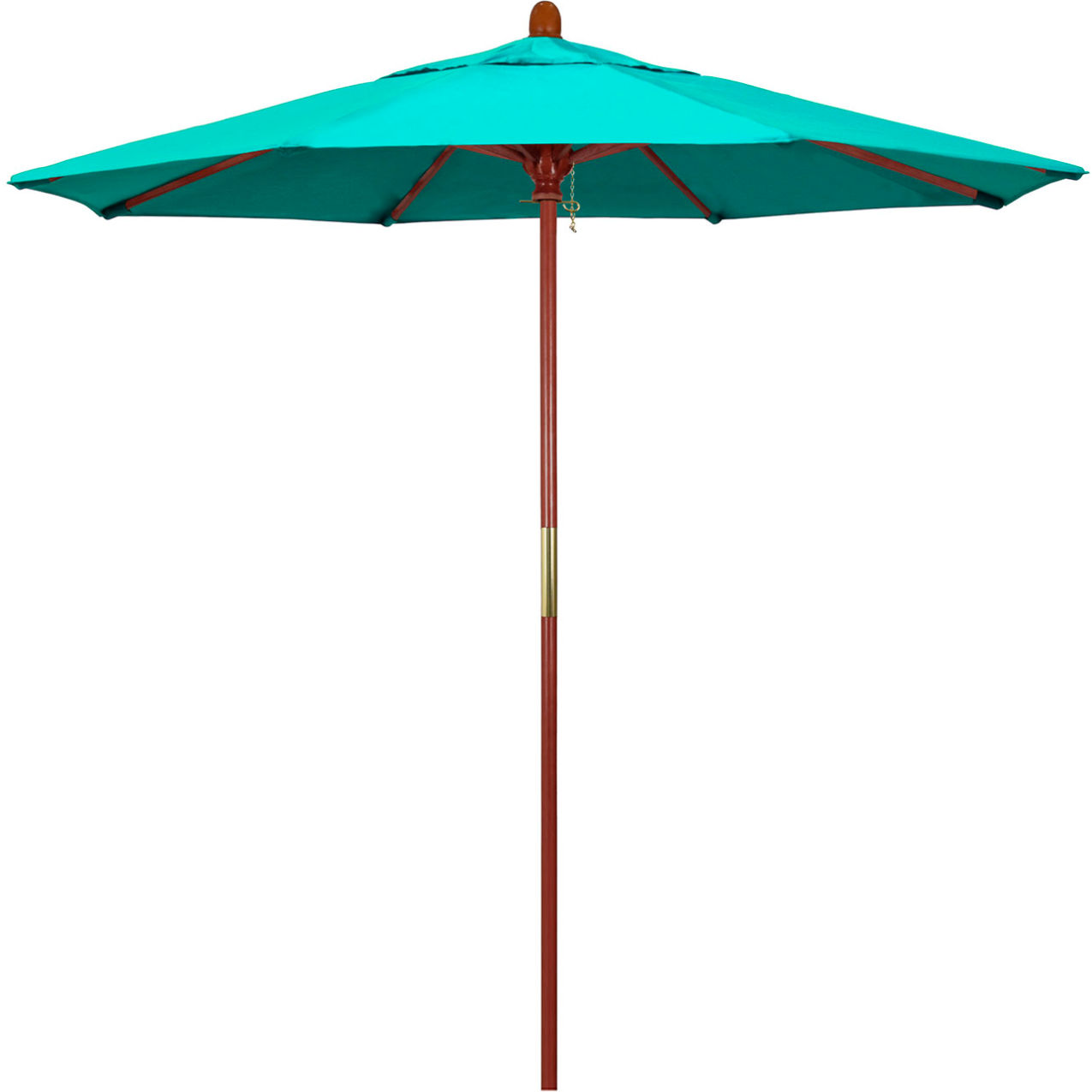 7.5' Patio Umbrella, Hardwood Pole, Sunbrella Fabric, Aruba