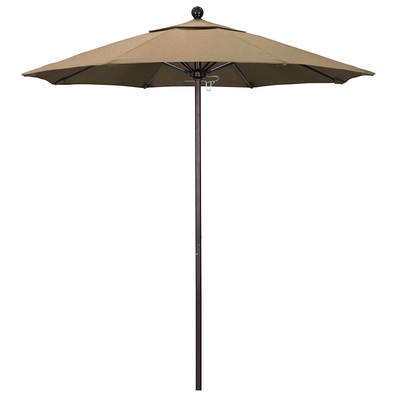 7.5' Patio Umbrella, Bronze Pole, Sunbrella Fabric, Heather Beige