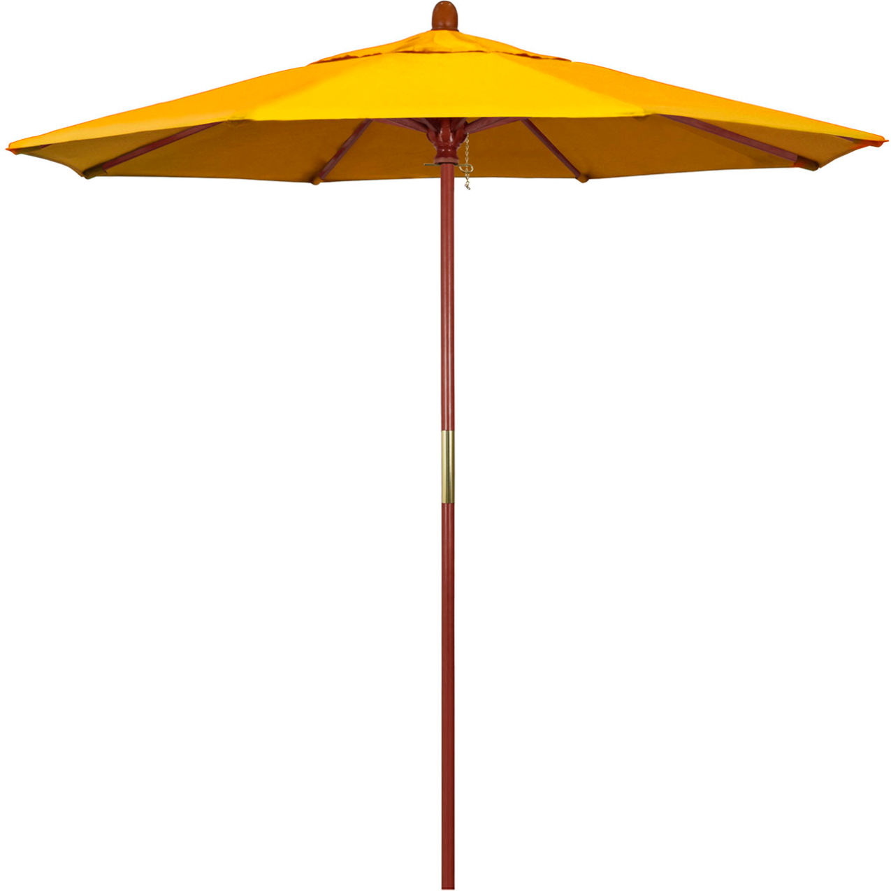 7.5' Patio Umbrella, Hardwood Pole, Sunbrella Fabric, Sunflower Yellow