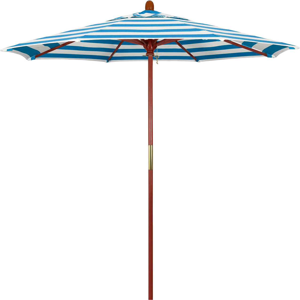 7.5' Patio Umbrella, Hardwood Pole, Sunbrella, Cabana Regatta