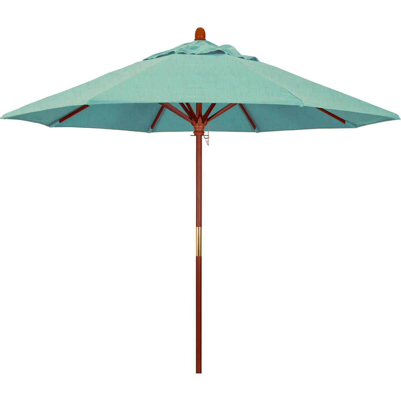 California Umbrella 9' Patio Umbrella, Hardwood Pole, Sunbrella, Spa