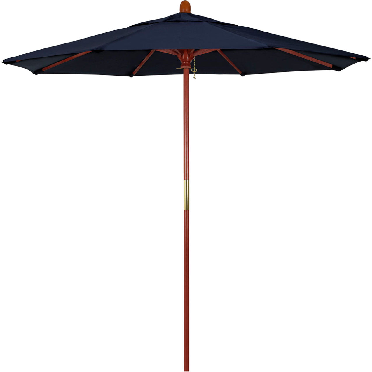 7.5' Patio Umbrella, Hardwood Pole, Sunbrella Fabric, Navy Blue