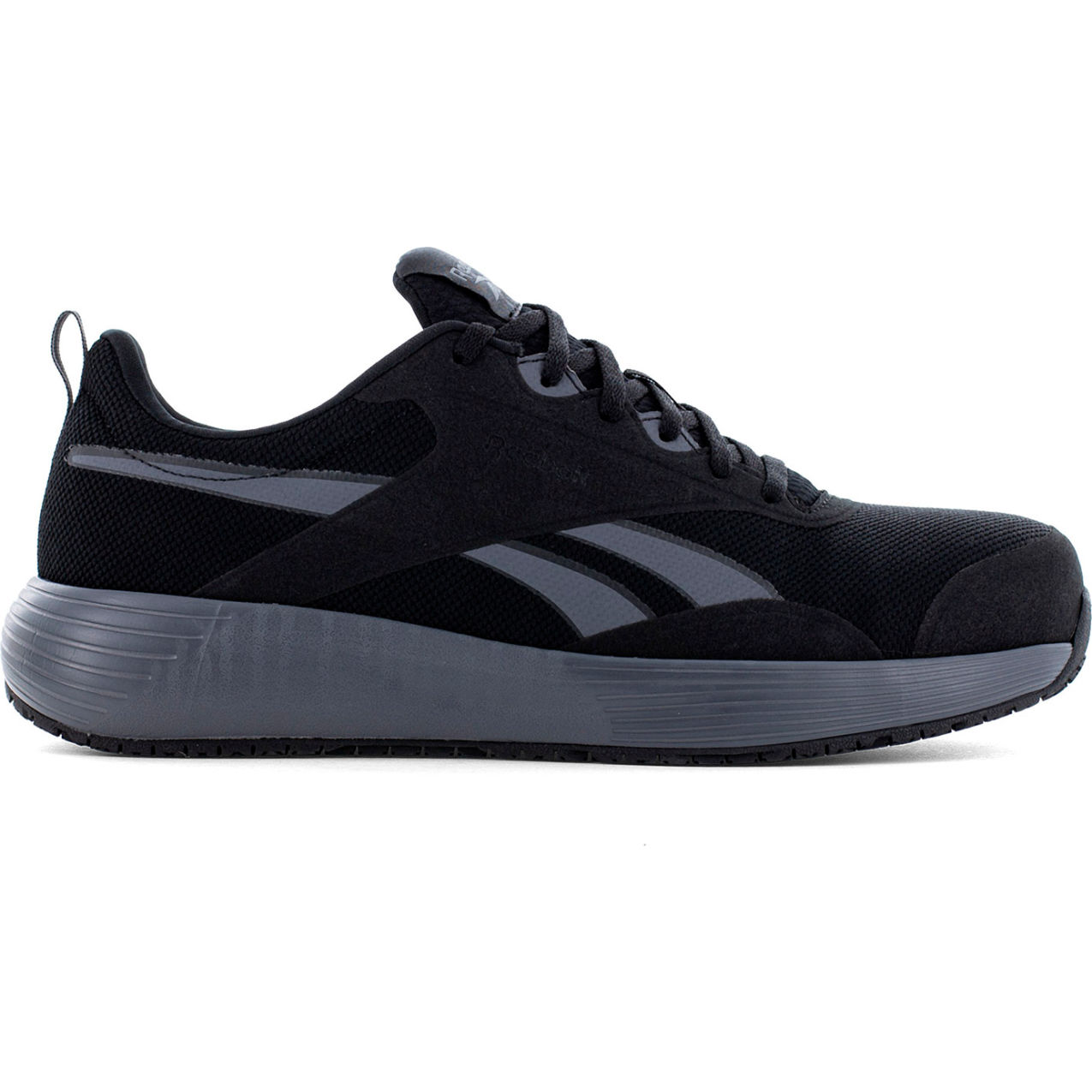 Men's Athletic Shoes, Composite Toe, Size 5.5M, Black/Gray
