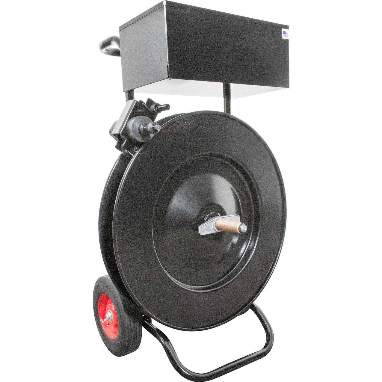 Premium Oscillated Strap Dispenser with Strap Troller, 16" Core, Black