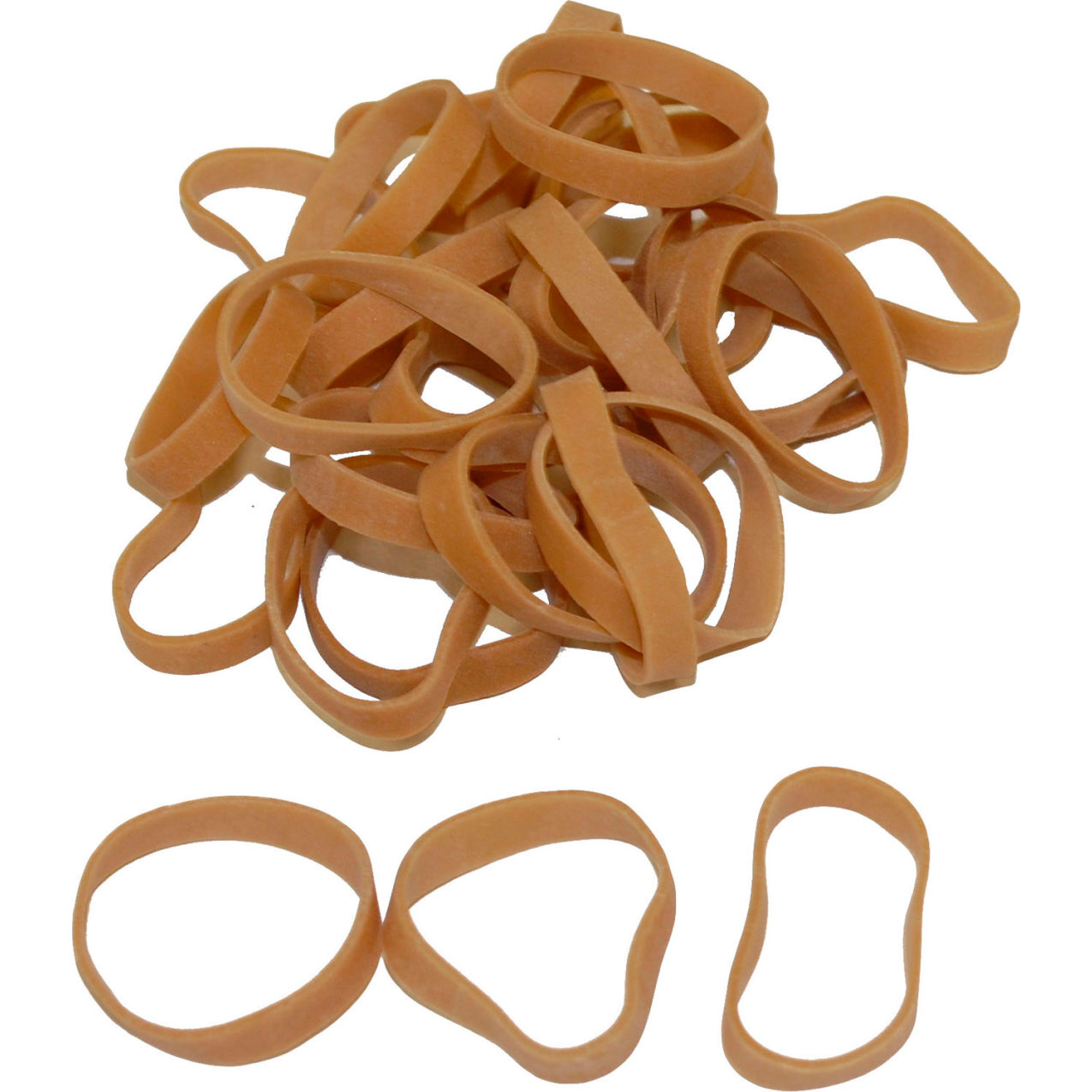 Standard Rubber Bands, Size 57, 1-3/4" x 1/8", Beige, 750 Bands/1 lb. Pack