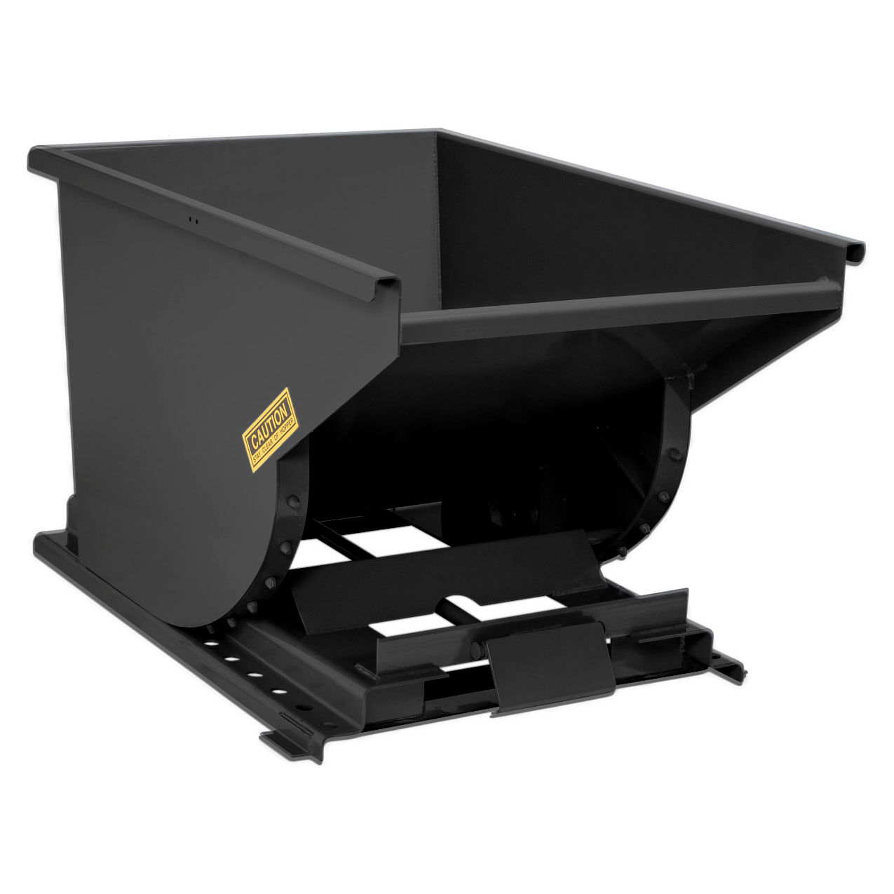 Steel Self Dumping Forklift Hopper with Bump Release, 1-1/2 Cu. Yd., 2000 lb. Capacity, Black