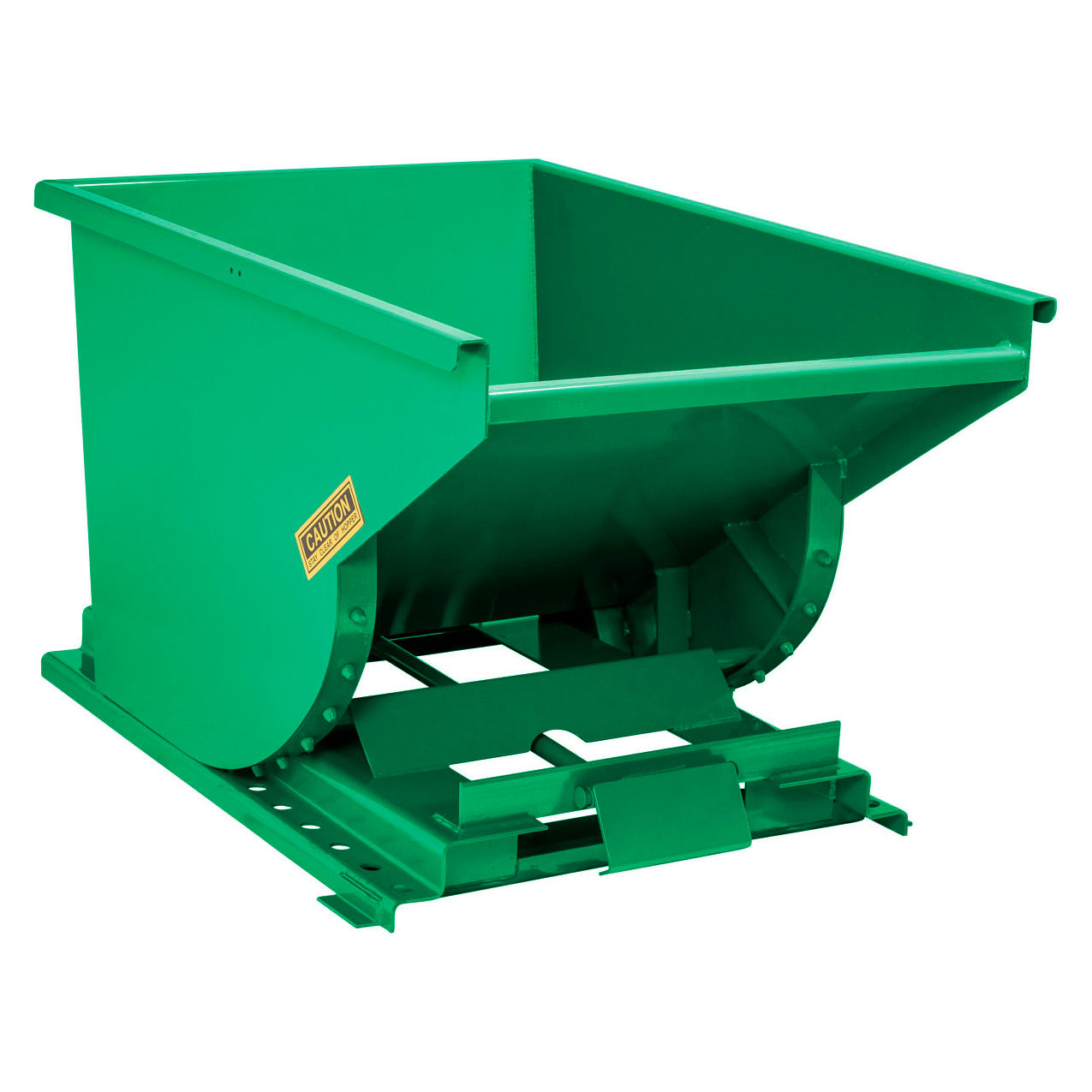 Steel Self Dumping Forklift Hopper with Bump Release, 1/2 Cu. Yd., 4000 lb. Cap., Green
