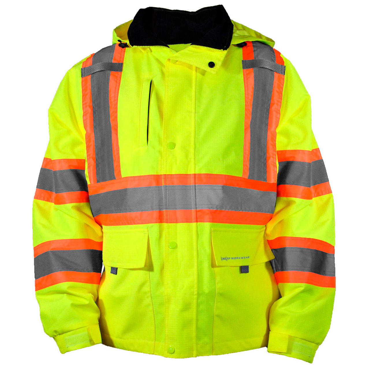 Rip-Stop 2 Tone X-Back Rain Jacket, Class 3, S, Yellow