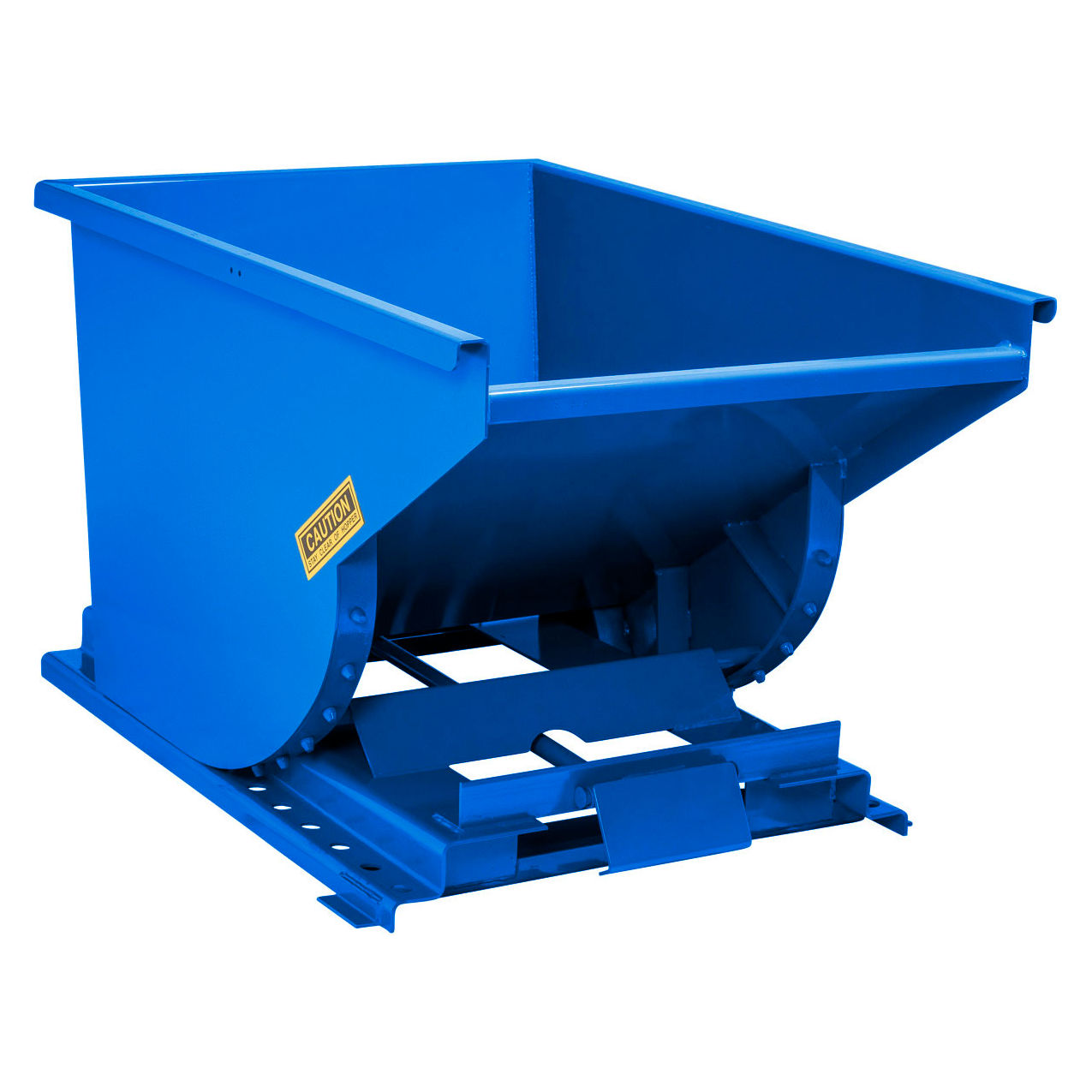 Self Dumping Forklift Hopper with Bump Release, 1/3 Cu. Yd., 6000 lb. Capacity, Blue