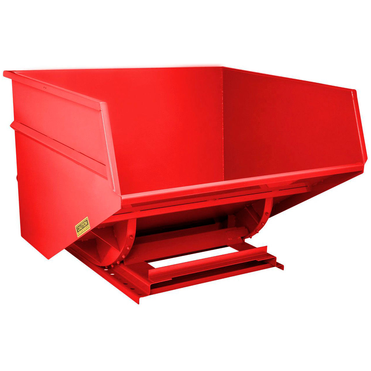 Heavy Duty Steel Self Dumping Forklift Hopper, 5 Cu. Yd., 7000 lb. Capacity, Red