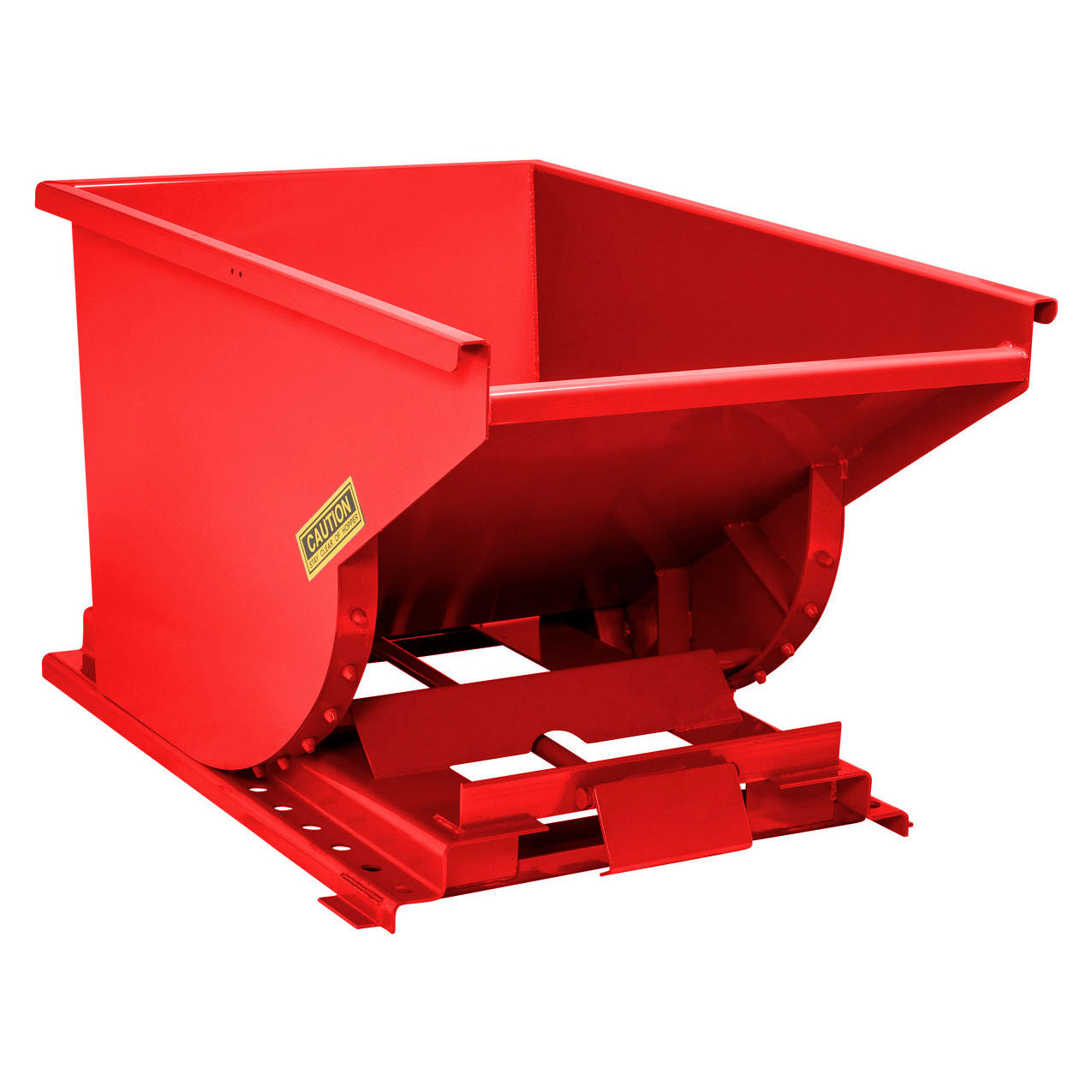 Steel Self Dumping Forklift Hopper with Bump Release, 1/2 Cu. Yd., 2000 lb. Cap., Red