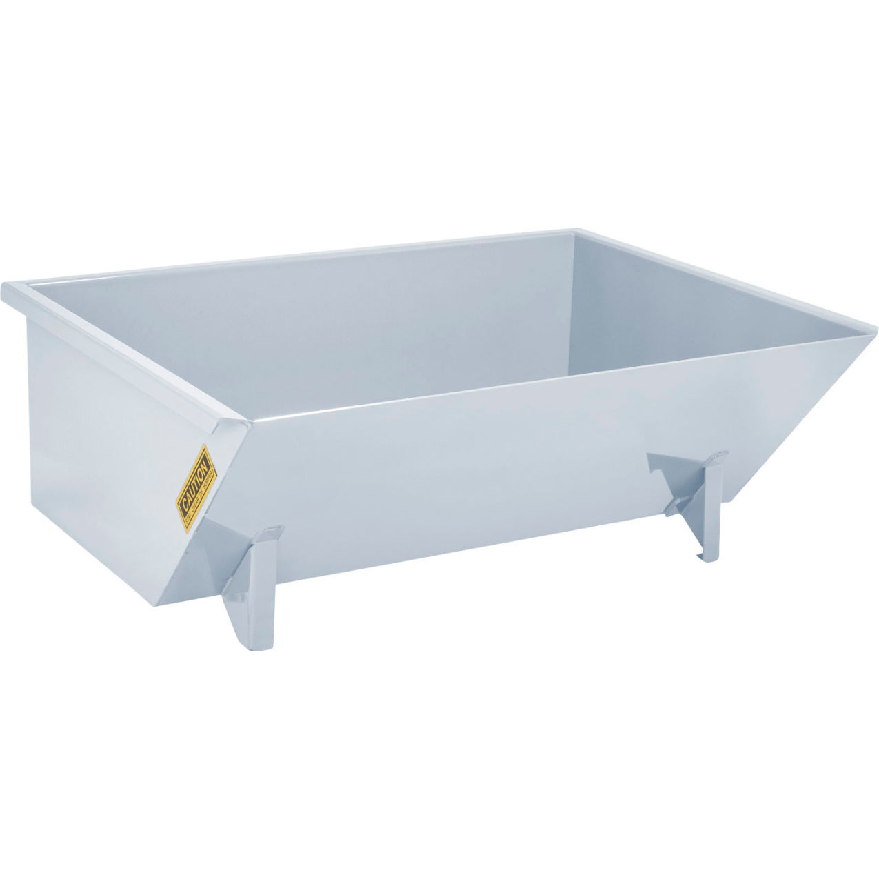 Low-Profile Steel Self Dumping Forklift Hopper, 3/4 Cu. Yd., 5000 lb. Capacity, White