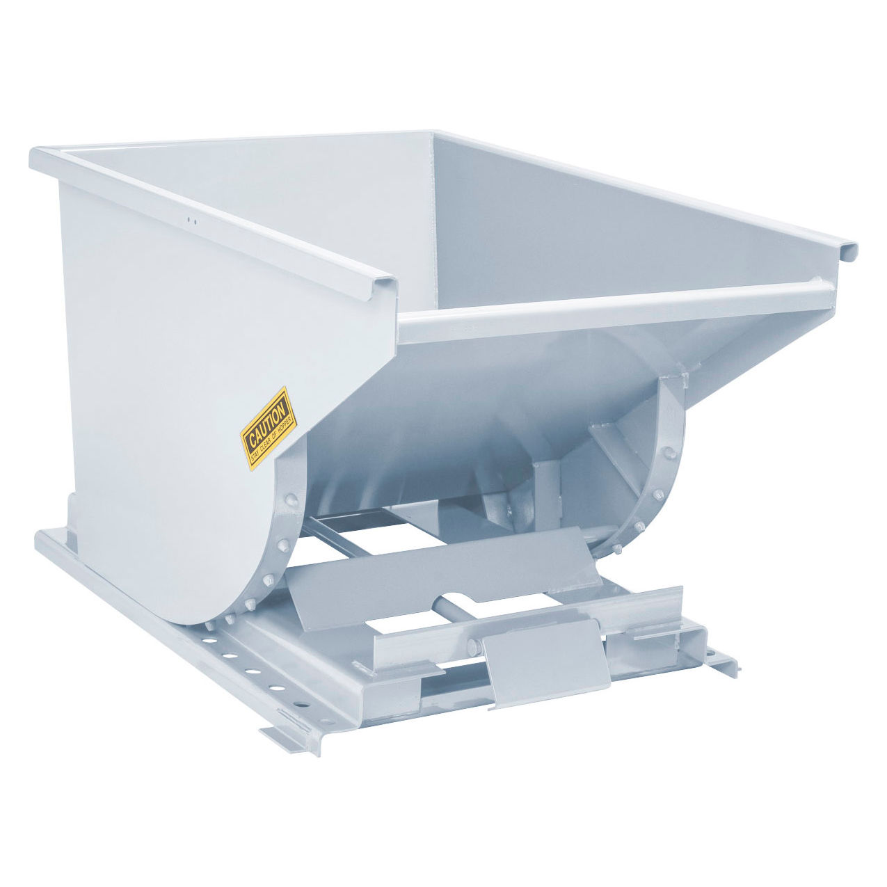 Steel Self Dumping Forklift Hopper with Bump Release, 1/2 Cu. Yd., 2000 lb. Cap., White
