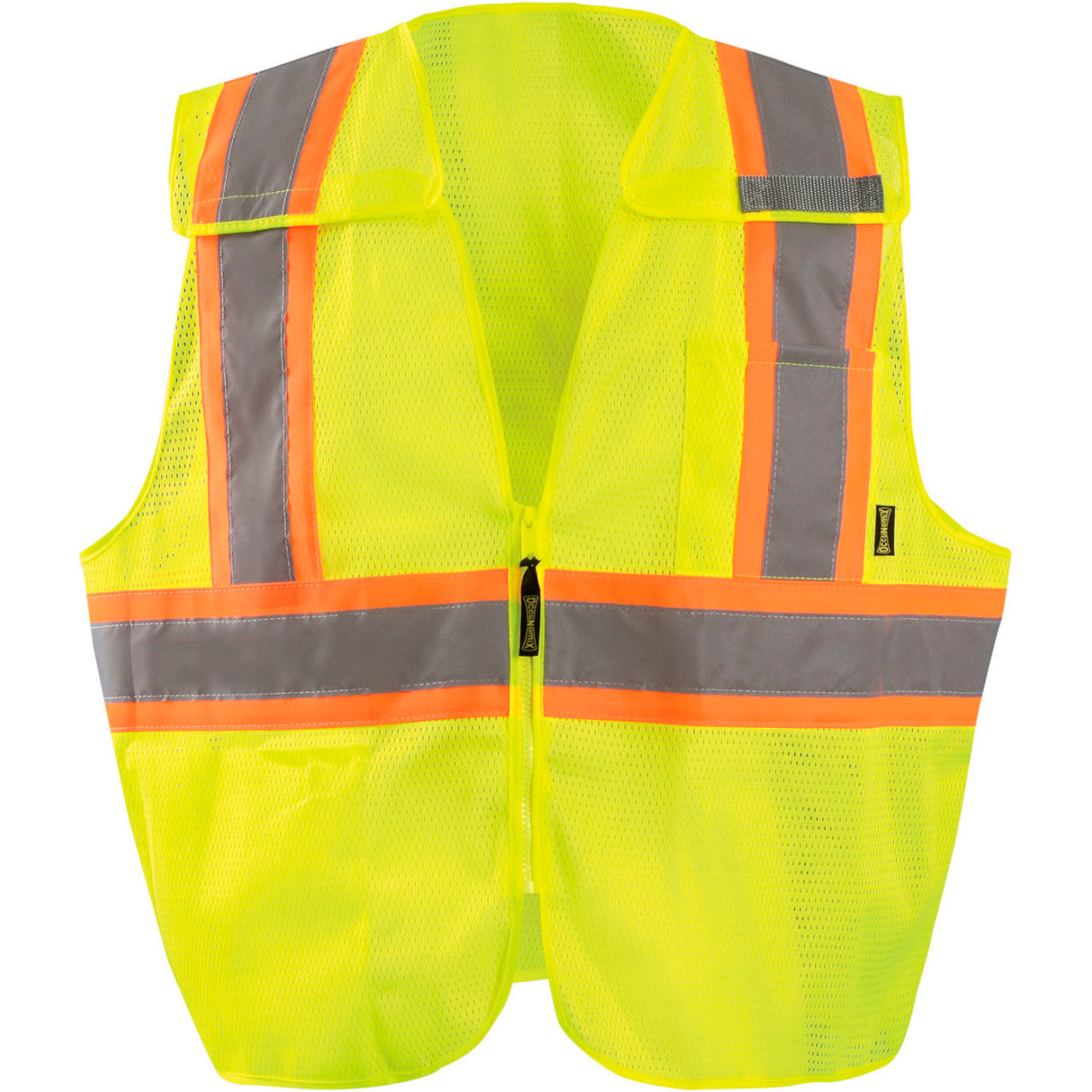 Class 2 5-Point Breakaway Two Tone X-Back Mesh Vest, 3XL, Yellow