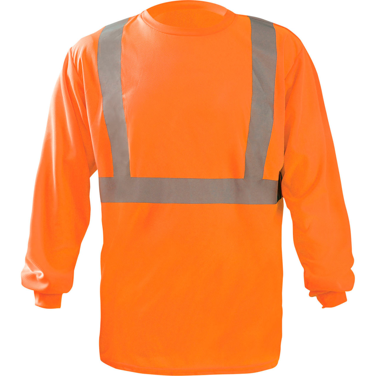 Long Sleeve Wicking Birdseye X-Back T-Shirt, M, Orange