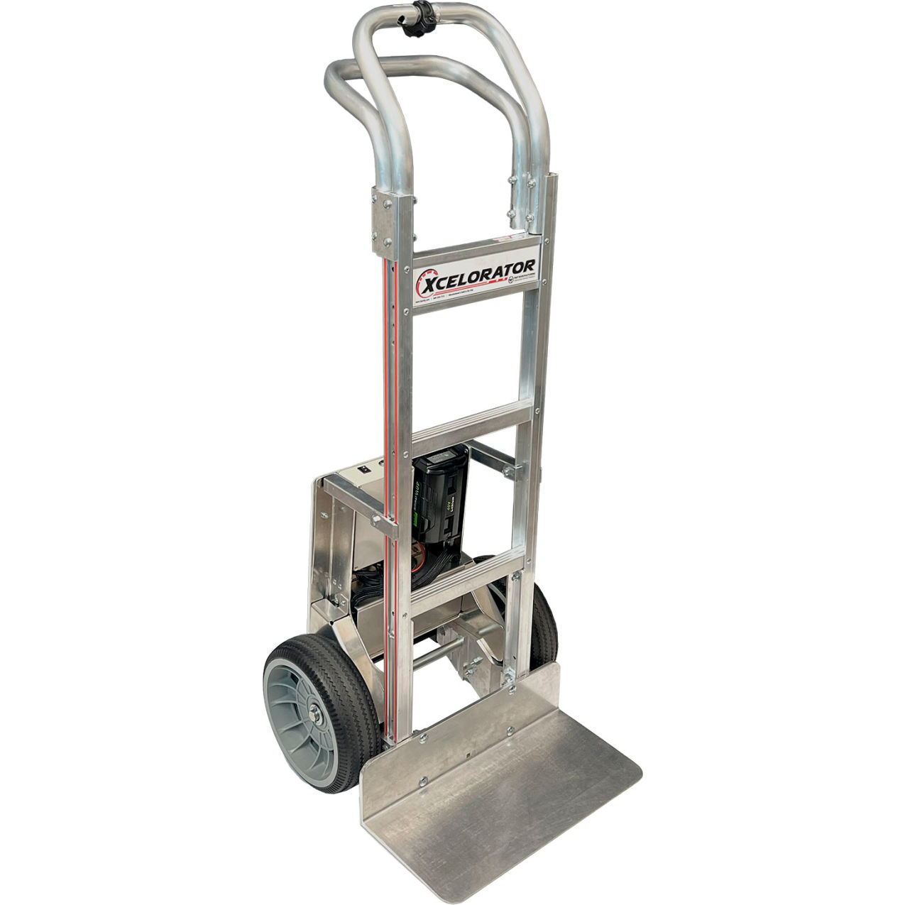 Power Assist Hand Truck, Square Loop Handle, 18" x 9" Noseplate, 50"H, 600 lb. Capacity
