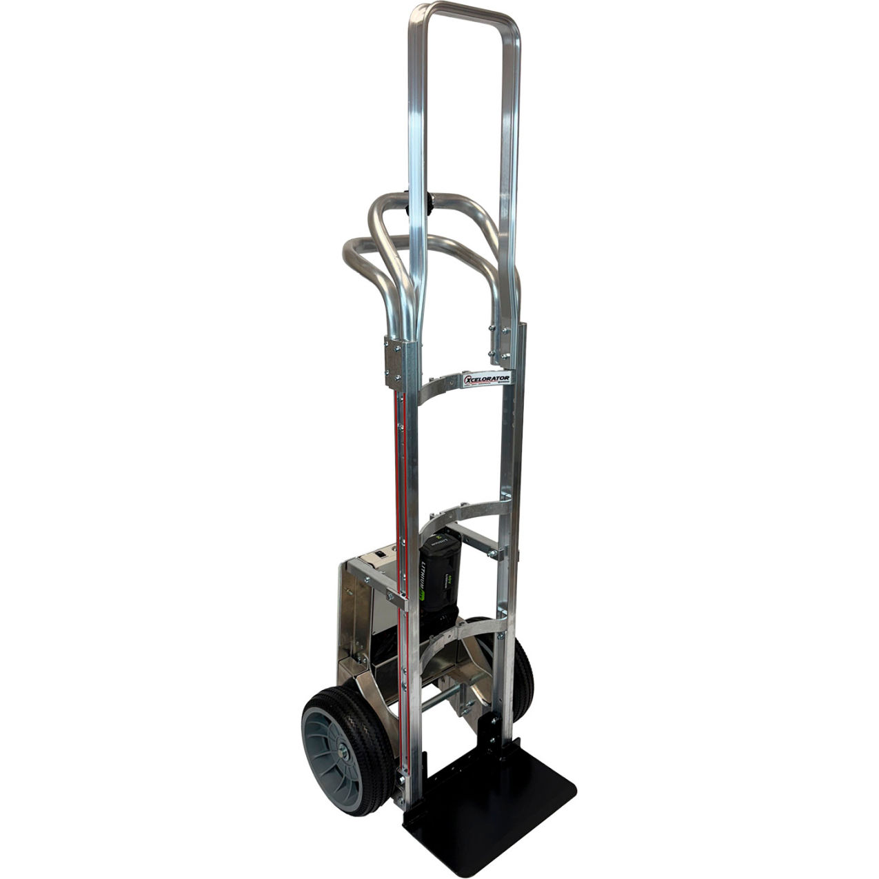 Liberator Power Assist Hand Truck, Std. Square Loop Handle, 14" x 7-1/2" Noseplate, 60"H, 600 lb Cap