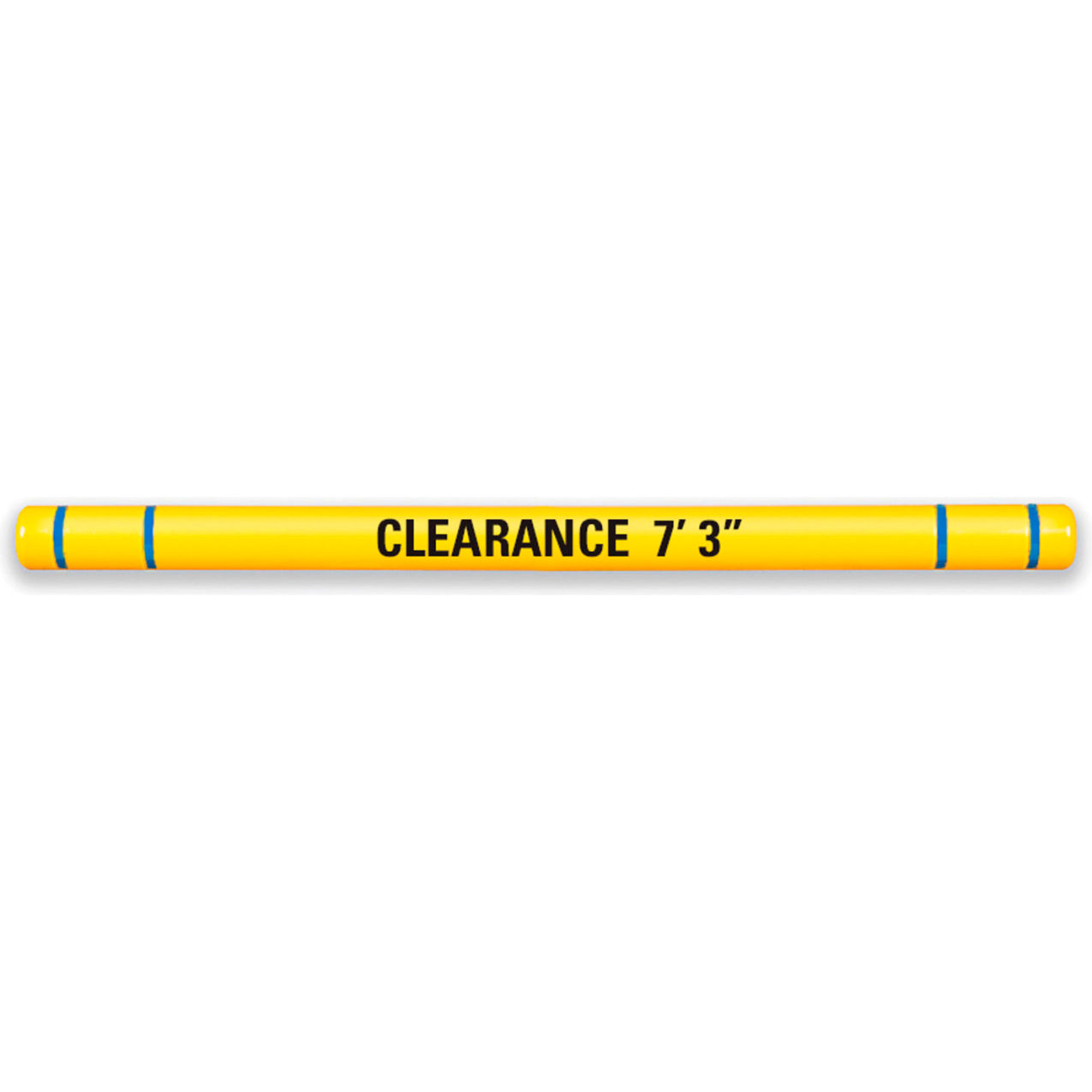 Height Guard Clearance Bar with Blue Tape, 4-1/2" Dia. x 120"L, Yellow