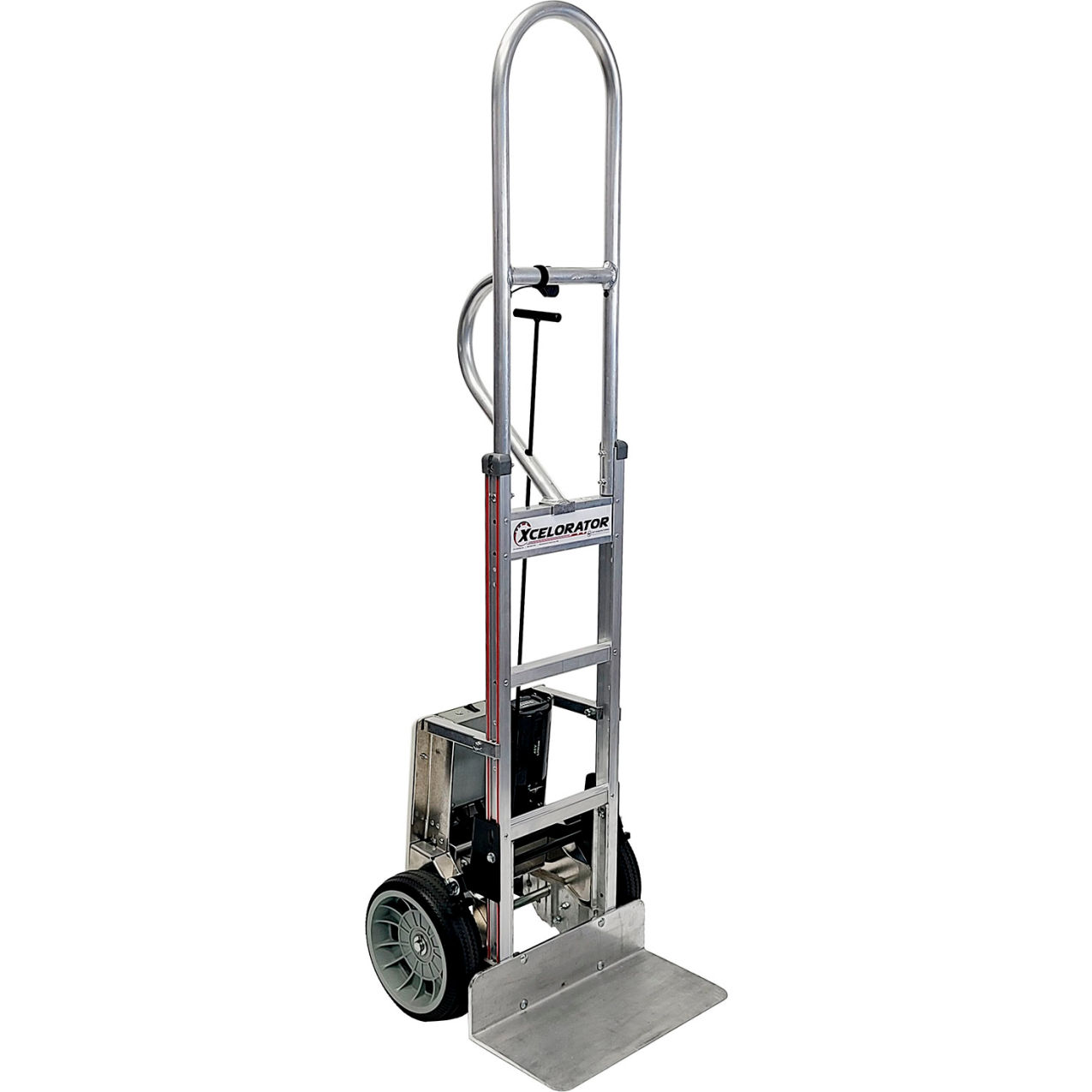 Power Assist Hand Truck, Vertical Loop Handle, 18" x 9" Noseplate, 600 lb. Capacity