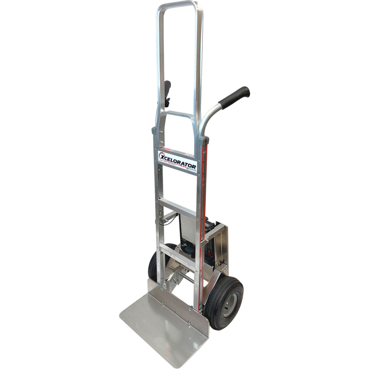Liberator Power Assist Hand Truck, Double Grip Handle, 18" x 9" Noseplate, Pneumatic Wheels