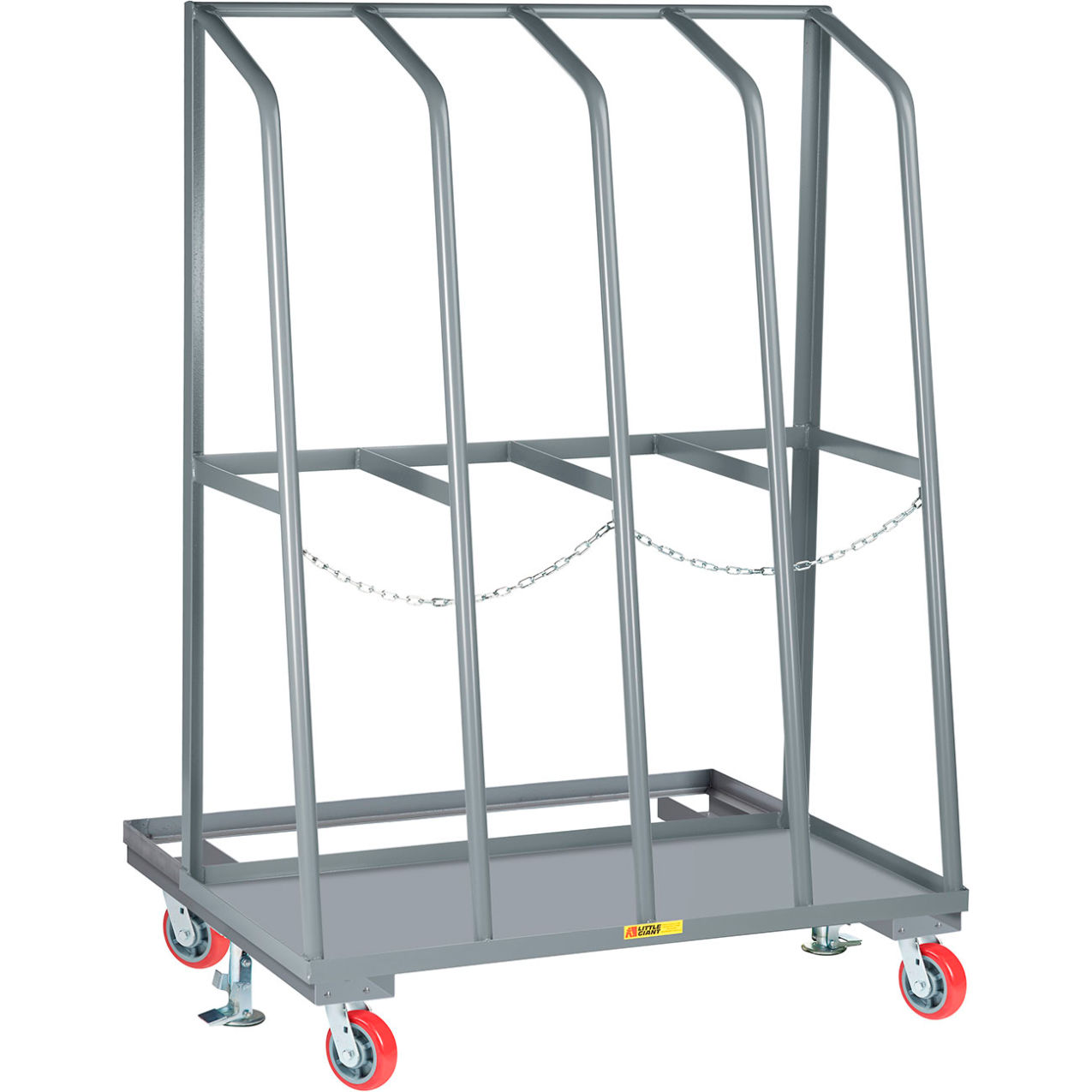 Mobile Vertical Bar Rack, 4 Bays, 2000 lb. Capacity, 48"W x 36"D x 69"H