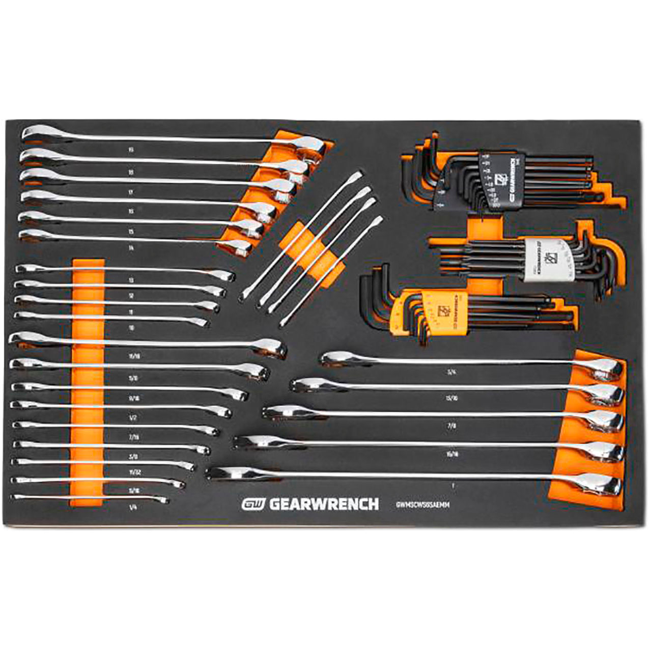 59 Piece 6-Point Combination Wrench & Hex Key Modular Set
