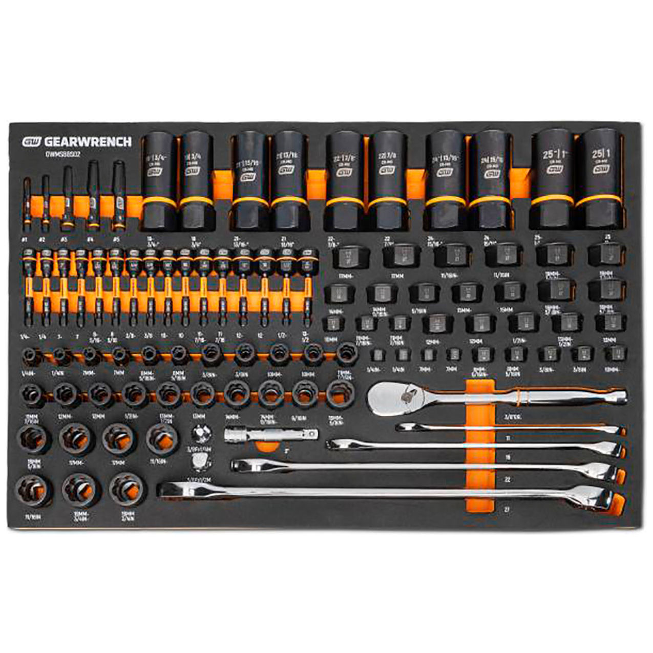 Bolt Biter 1/4", 3/8", 1/2" Drive SAE/Metric 97 Piece Mechanics Tool Modular Set