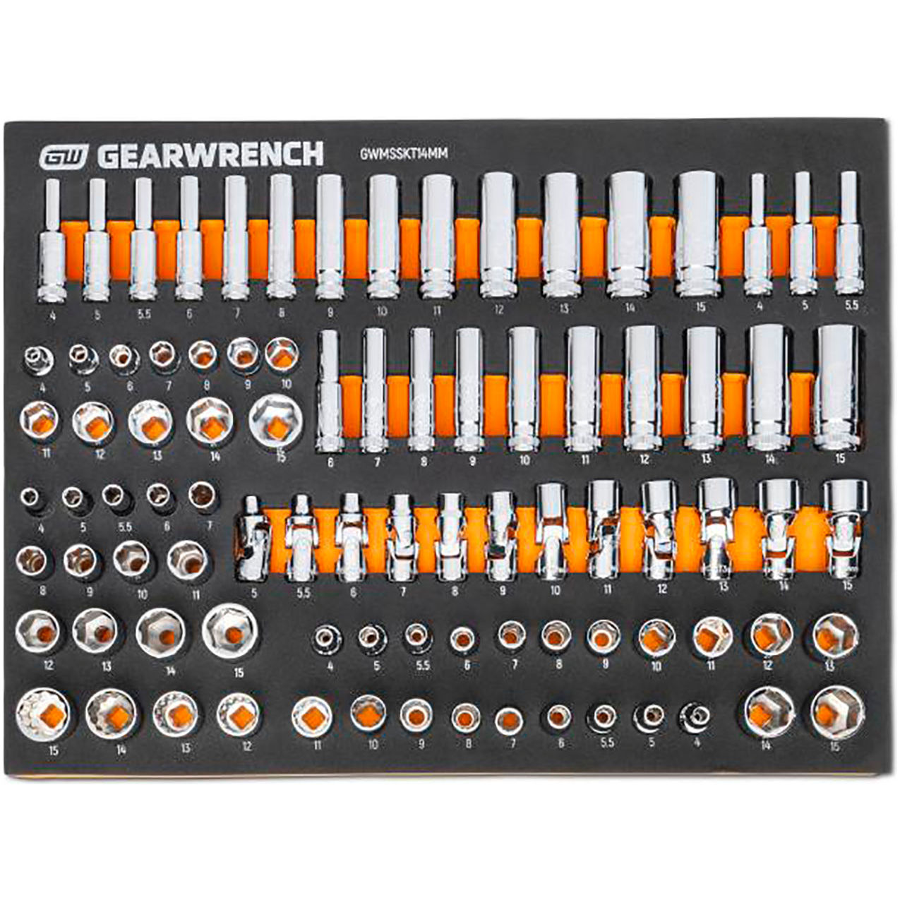 1/4" Drive Metric 89 Piece Socket Modular Set