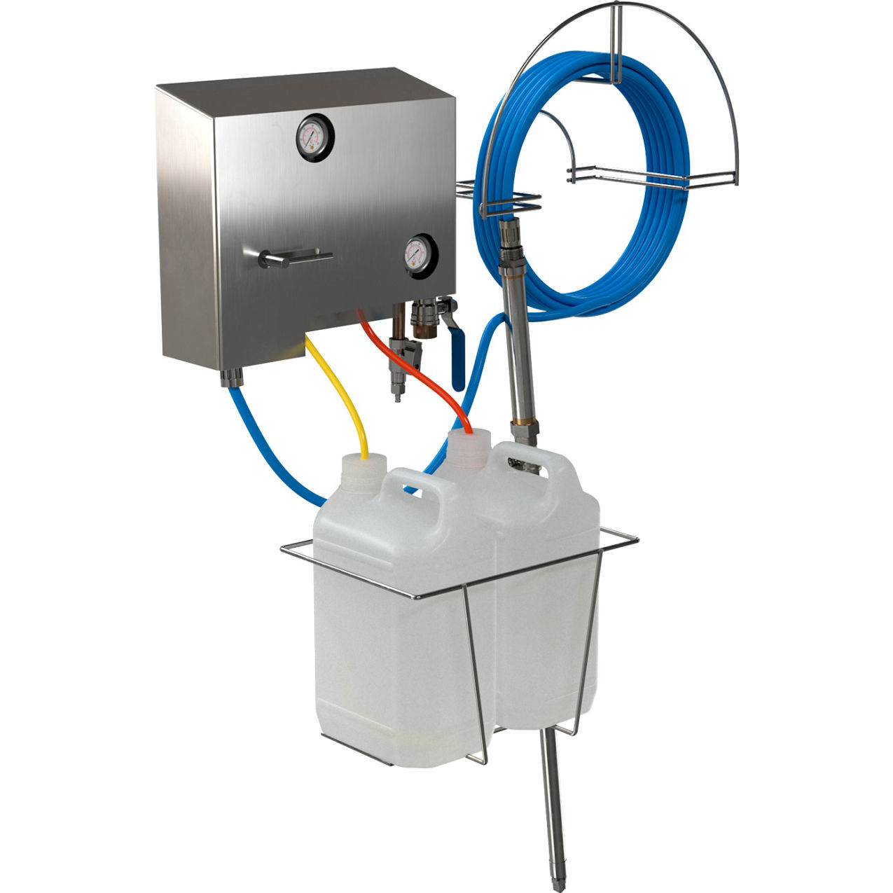 EcoFoam Station 2 Stainless Steel 50' Hose & Bracket