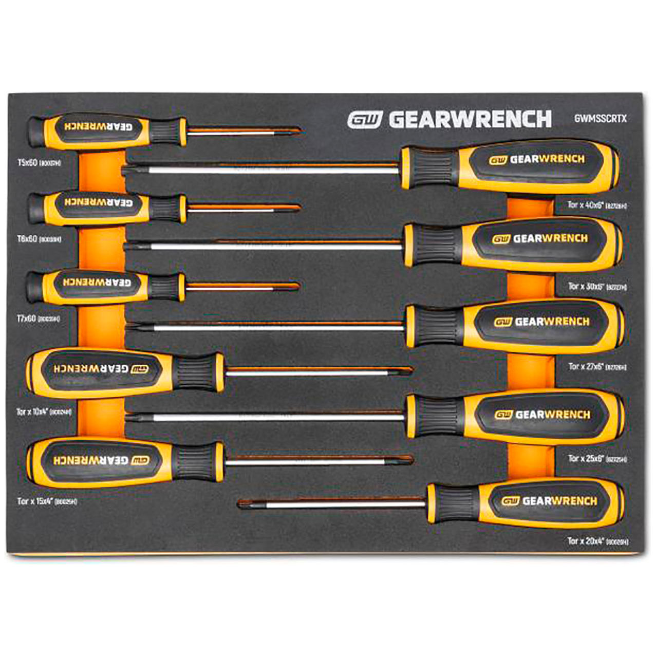 10 Piece Torx Dual Material Screwdriver Modular Set In Foam Storage Tray