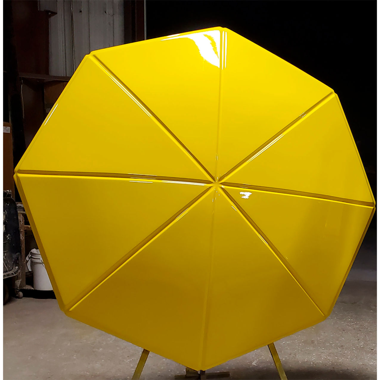 Octagon Valance 6' Fiberglass Umbrella, 8' Pole, Yellow