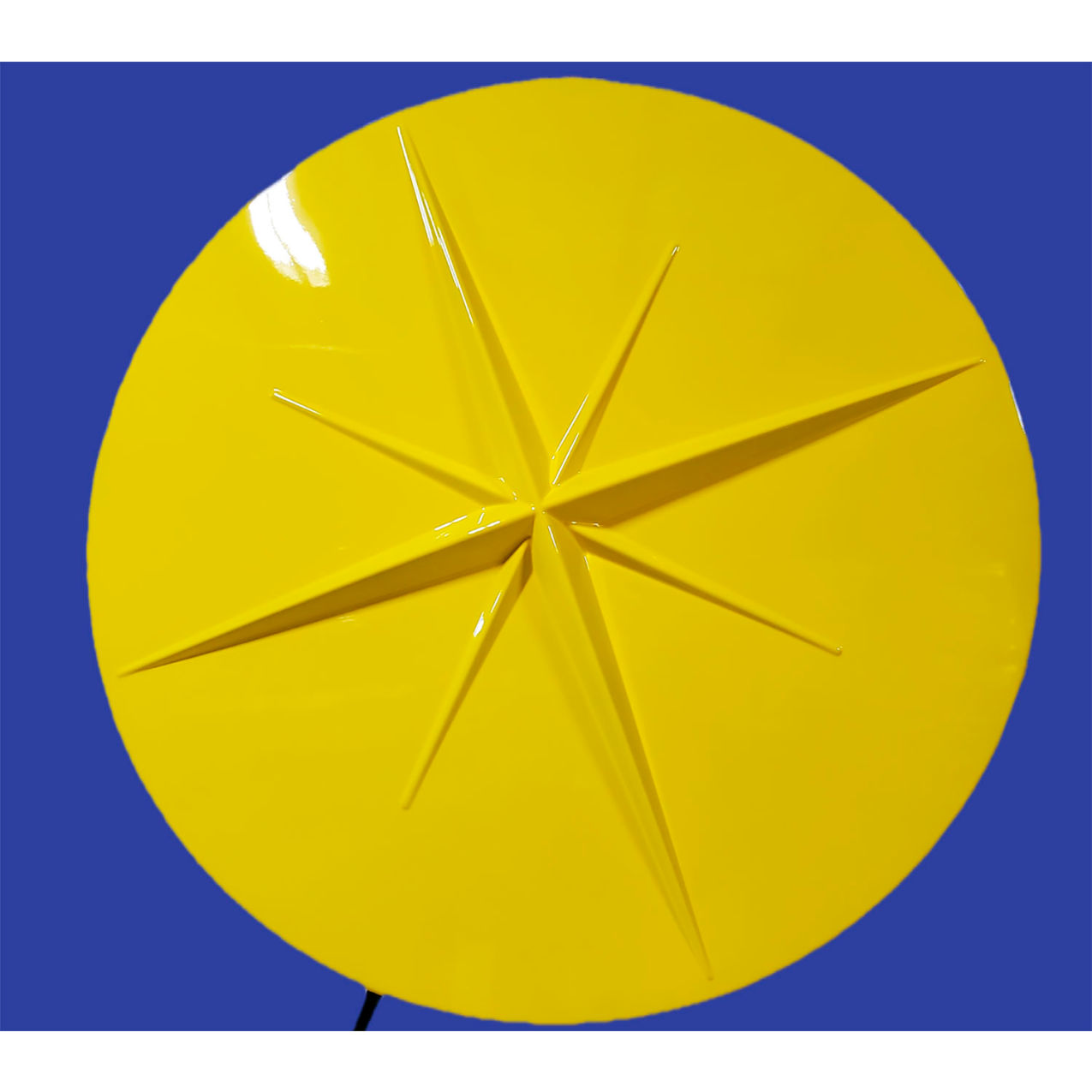 Round Starburst 6' Fiberglass Umbrella, 8' Pole, Yellow