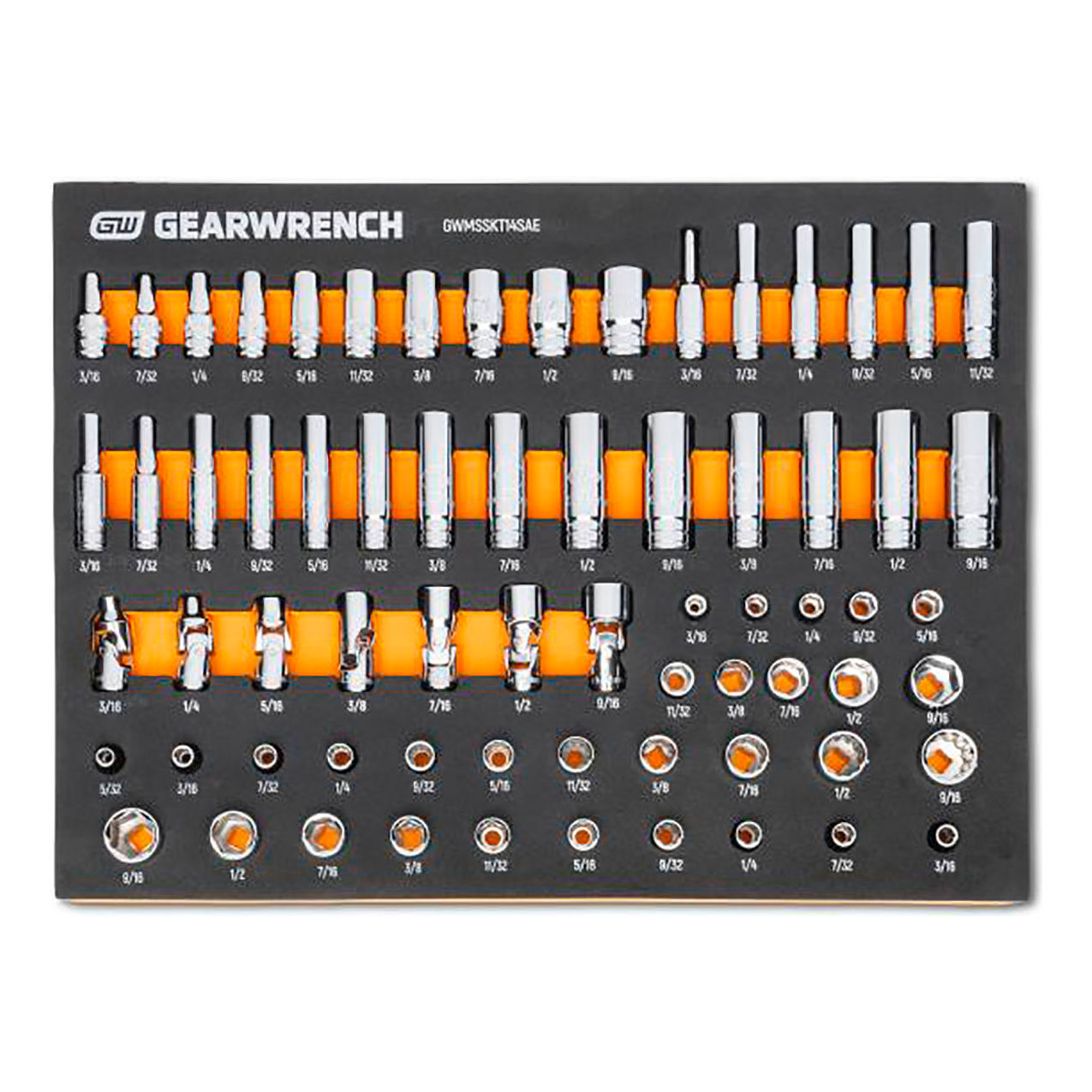 1/4" Drive SAE 68 Piece Socket Modular Set