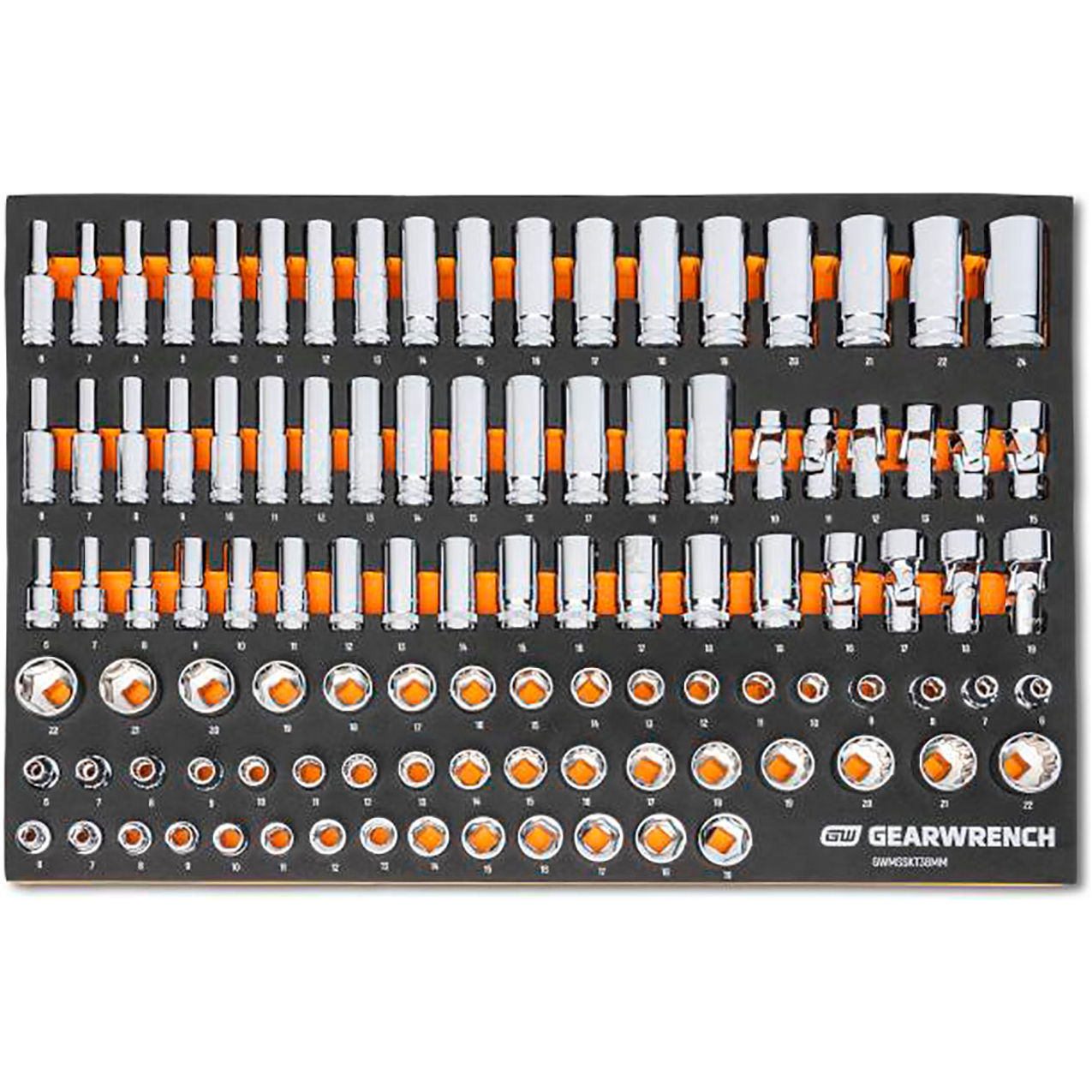 3/8" Drive Metric 104 Piece Socket Modular Set