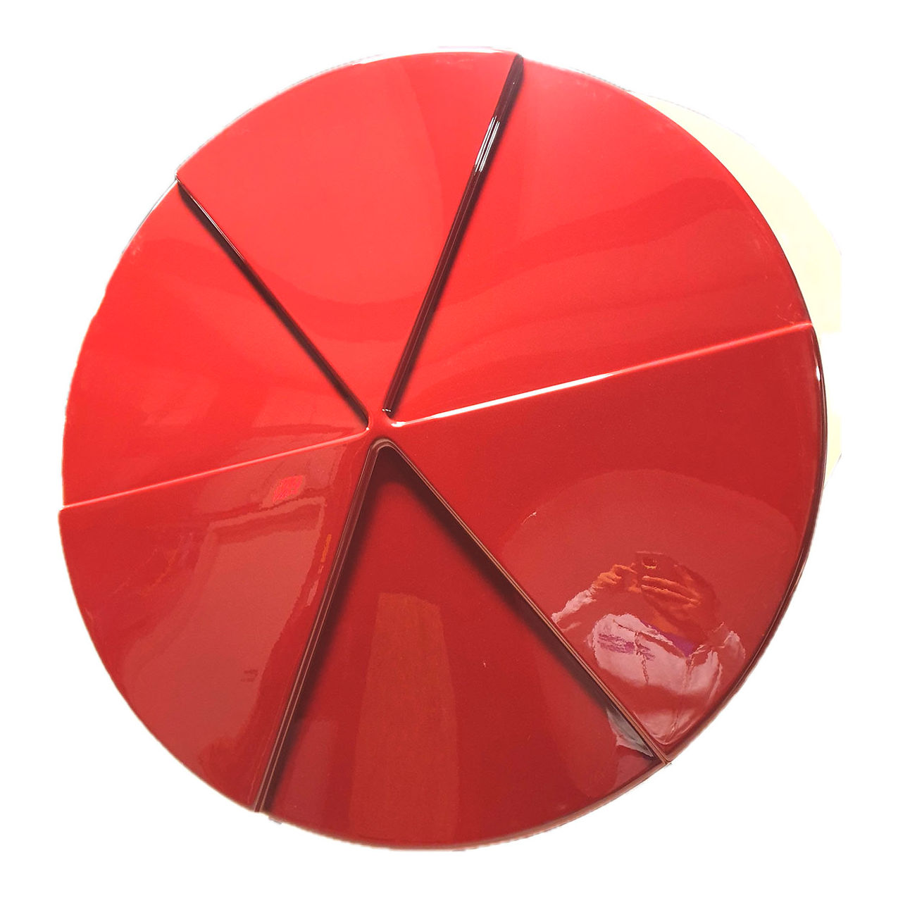 Round Pinwheel 6' Fiberglass Umbrella, 8' Pole, Red