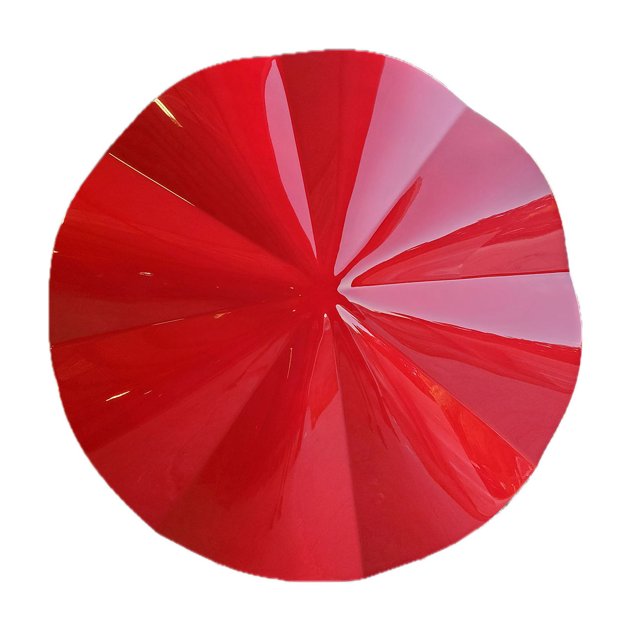 Round Wave 6' Fiberglass Umbrella, 8' Pole, Red