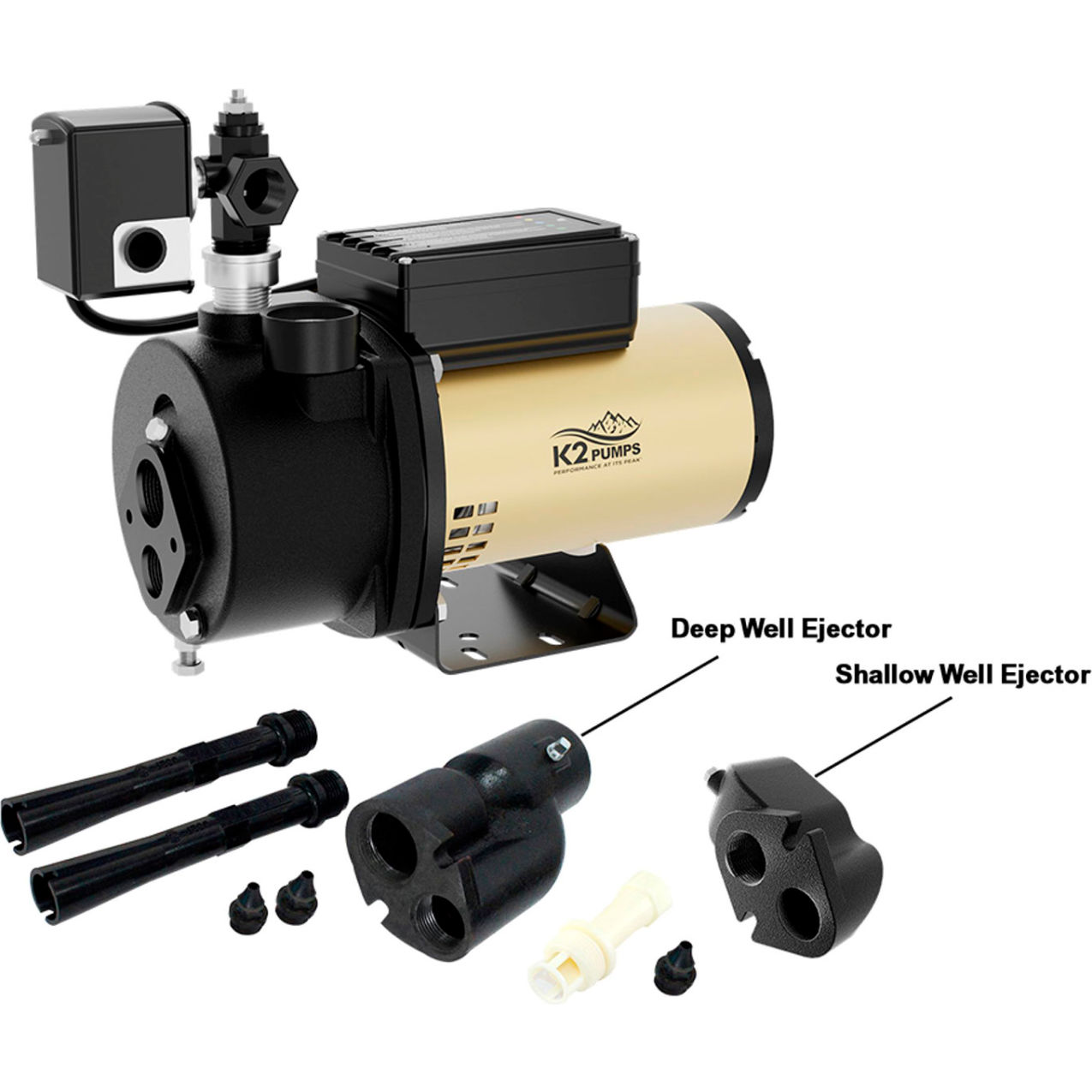 3/4 HP Cast Iron Convertible Jet Pump w/Multi-Function Diagnostic Capabilities
