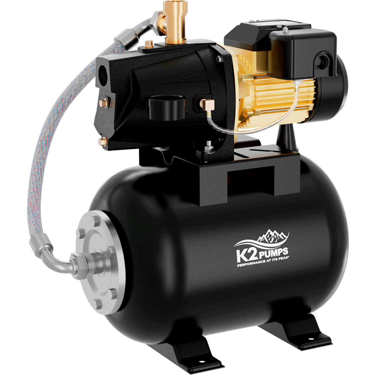 1/2 HP Cast Iron Shallow Well Jet Pump and Tank System, 7.2 GPM