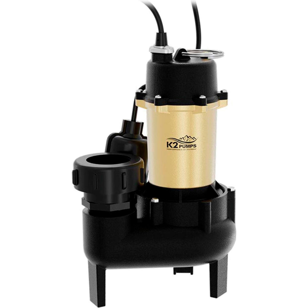 Sewage Pump with Piggyback Tethered Switch and Quick Connect, 1/2 HP, 108 GPM