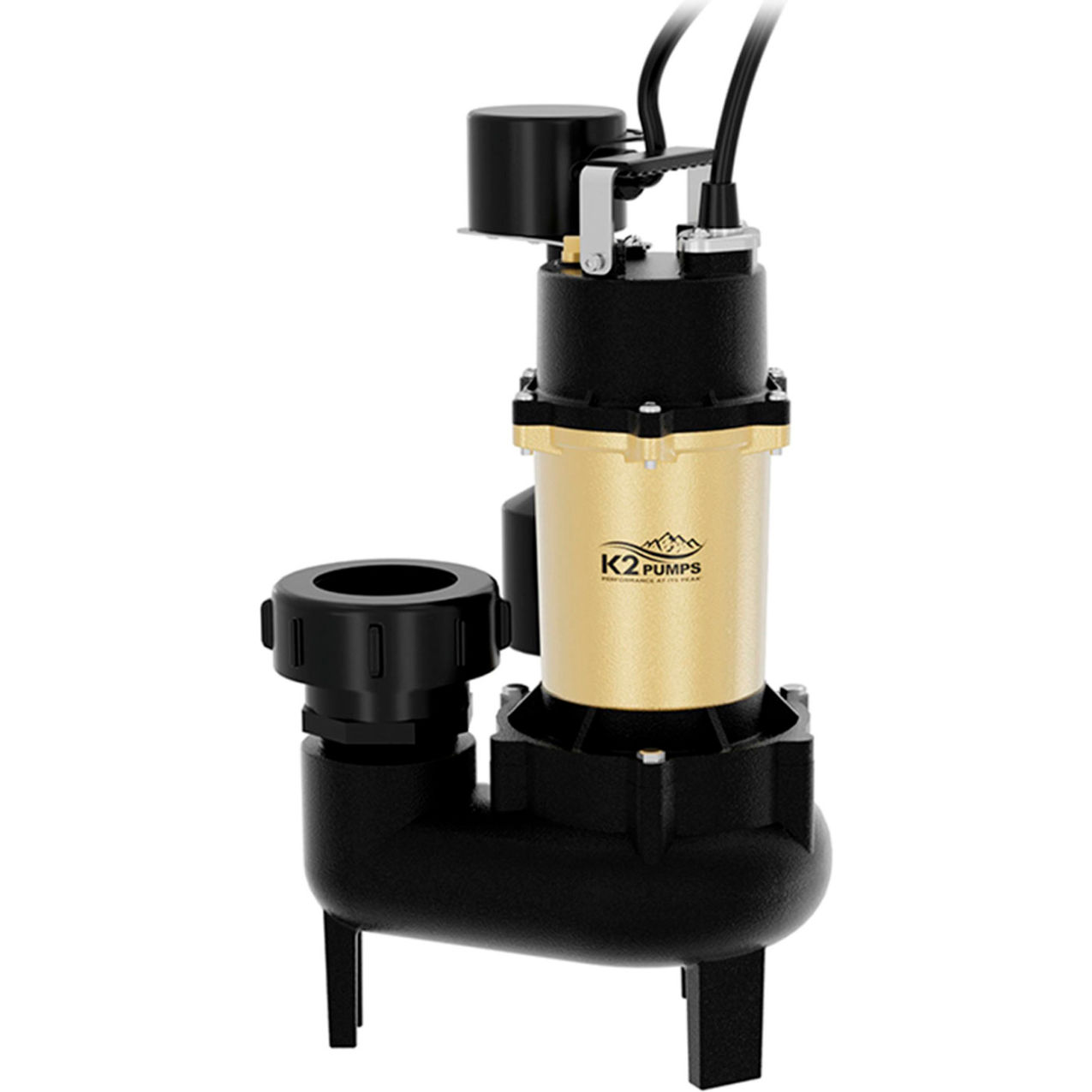 K2 Sewage Pump with Piggyback Vertical Switch and Quick Connect 1/2 HP, 108 GPM