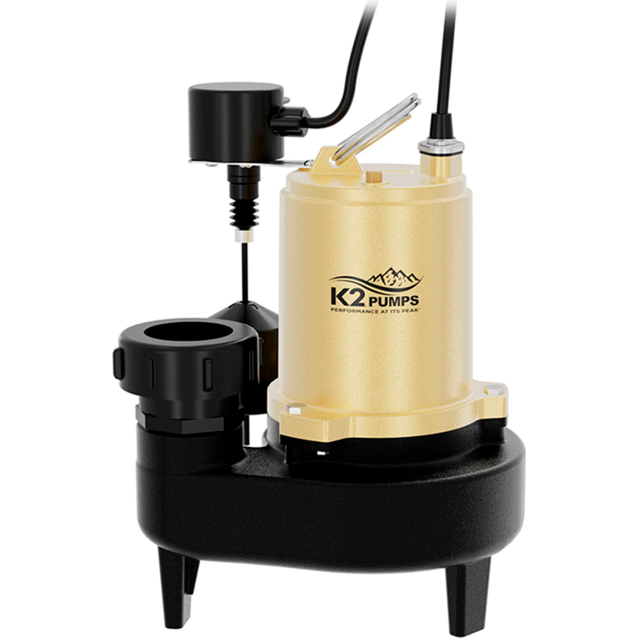 Sewage Pump with Piggyback Vertical Switch and Quick Connect 1/2 HP, 150 GPM
