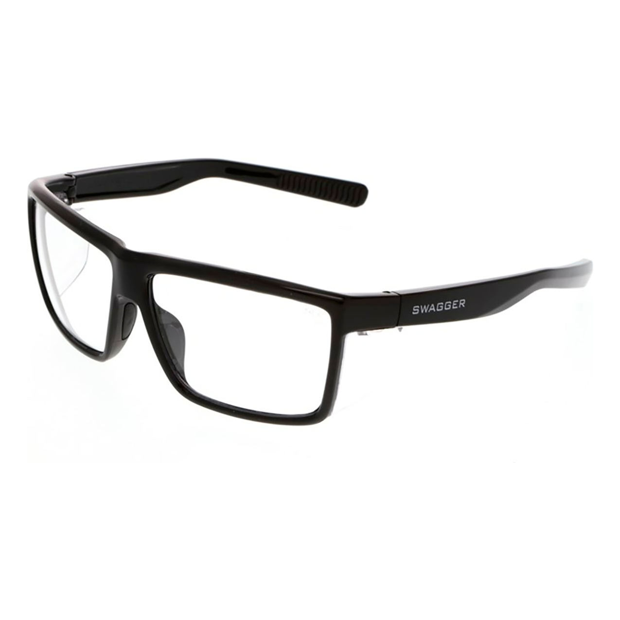Swagger® SR2 Safety Glasses, Clear Lens, Black Frame, Pack of 12