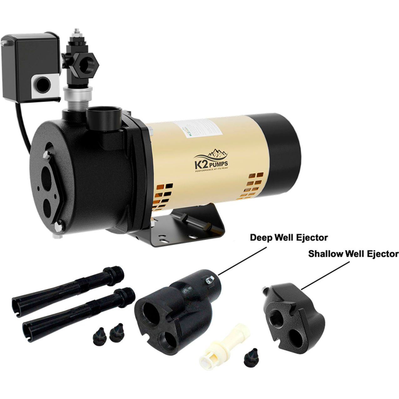 1 HP Cast Iron Convertible Jet Pump, 24 GPM