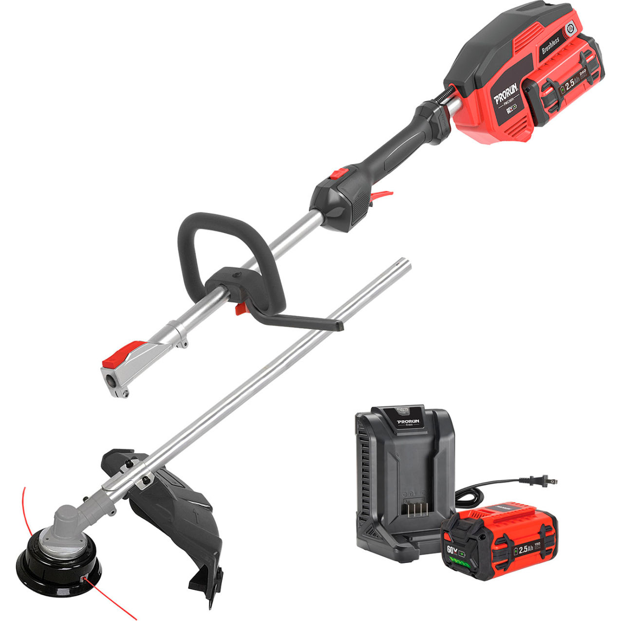 60V 17" Brushless Attachment Capable String Trimmer with 2.5 Ah Battery & Charger