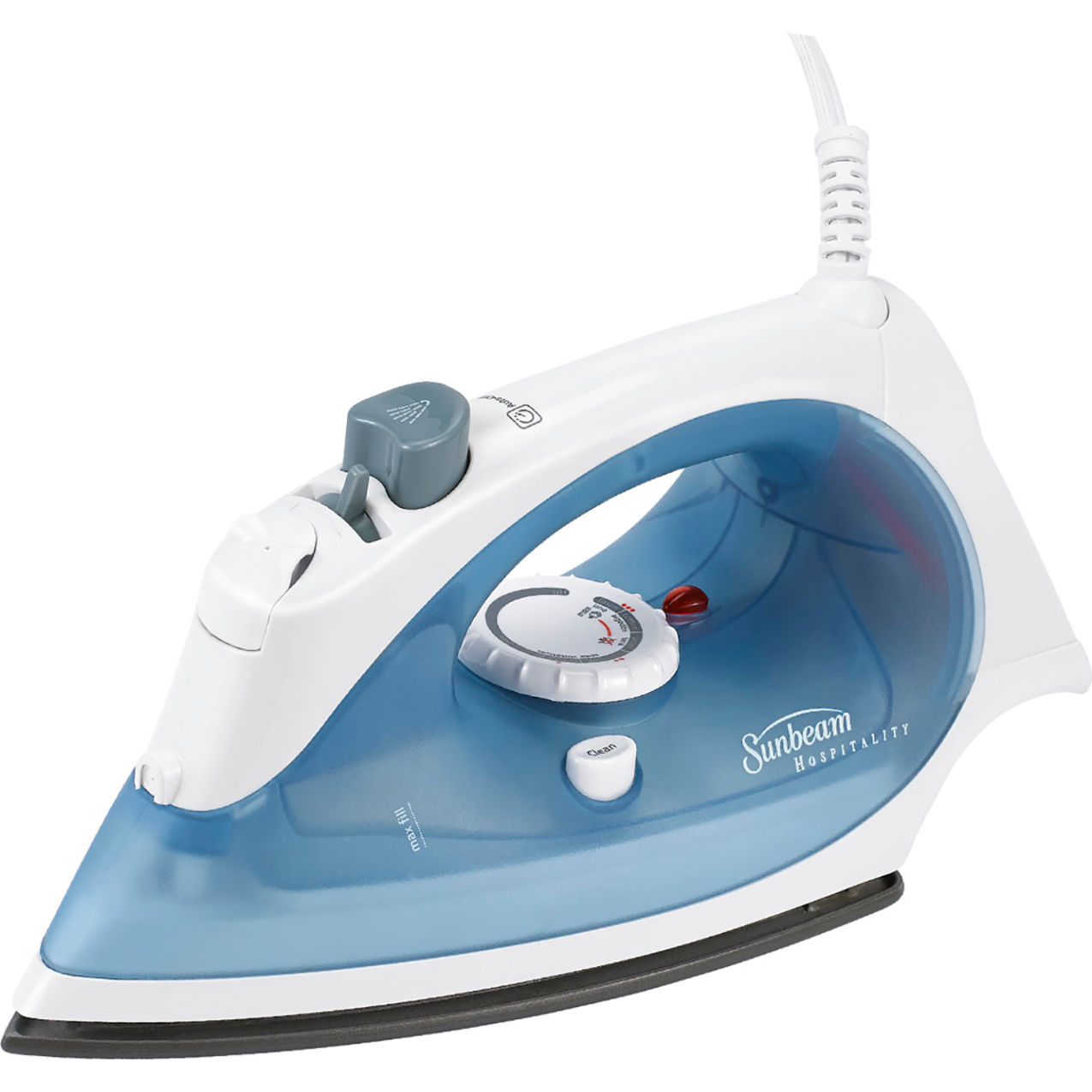 Retractable Mid-Size Steam Iron with 3-Way Auto Off, White/Green