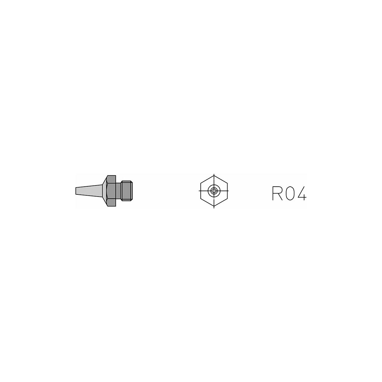 Hotgas Nozzle, Round 1.2 mm